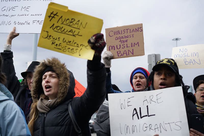 Protests at JFK over travel ban