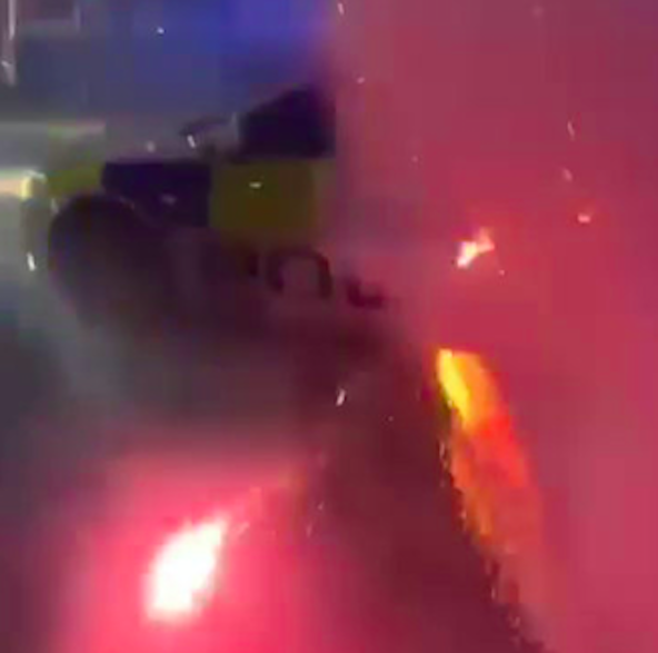 Video footage captured fireworks going off in Birmingham. (SWNS)