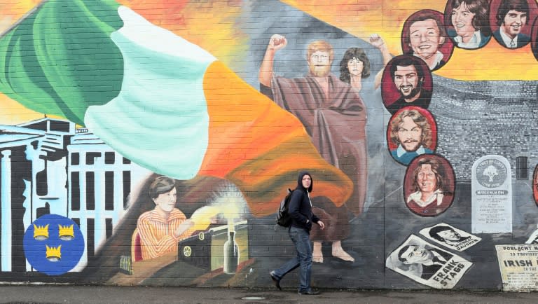 Murals on the Catholic Falls Road in Belfast, scene of relative peace for the past 20 years