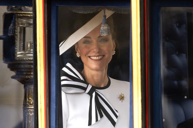 <p>Samir Hussein/WireImage</p> Kate Middleton at Trooping the Colour on June 15, 2024.