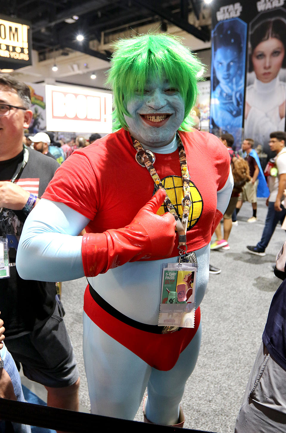<p>Cosplayer dressed as Captain Planet at Comic-Con International on July 21, 2018, in San Diego. (Photo: Angela Kim/Yahoo Entertainment) </p>