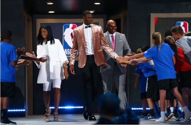 Jaren Jackson Jr. with his parents Jaren Jackson Sr. Terri Jackson