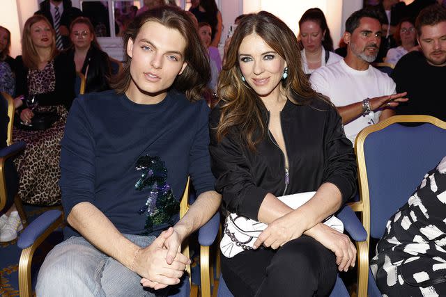 <p>Franziska Krug/Ernsting`s Family via Getty </p> Damian Hurley and Elizabeth Hurley