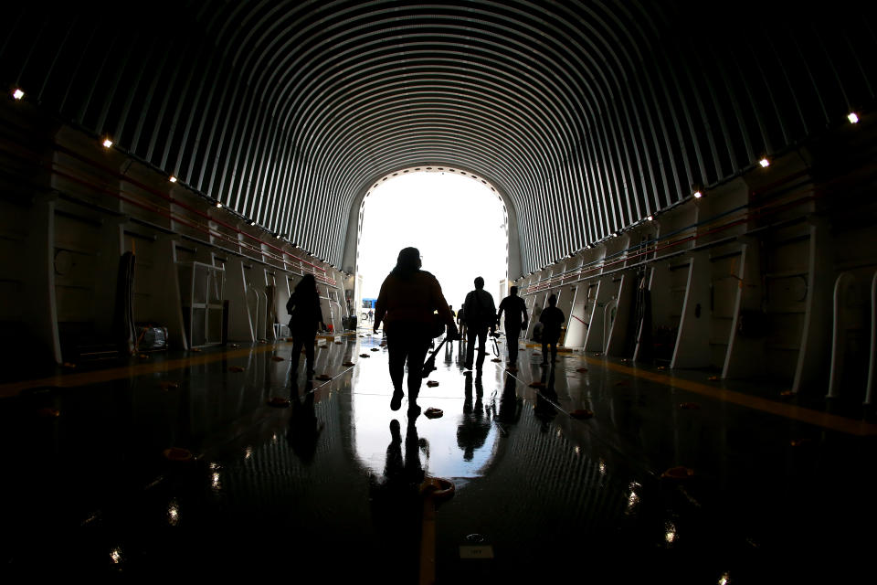 NEW ORLEANS, LOUISIANA - DECEMBER 09: A view of the Pegasus barge that will be used to trasport the Space Launch System (SLS) complete core stage for Artemis 1 mission is seen during Artemis Day at the NASA Michoud Assembly Facility on December 09, 2019 in New Orleans, Louisiana. Artemis 1 is the first in a series of complex missions that will enable human exploration to the Moon and Mars. (Photo by Sean Gardner/Getty Images)