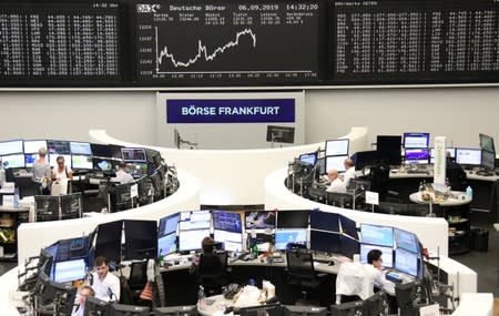 The German share price index DAX graph at the stock exchange in Frankfurt