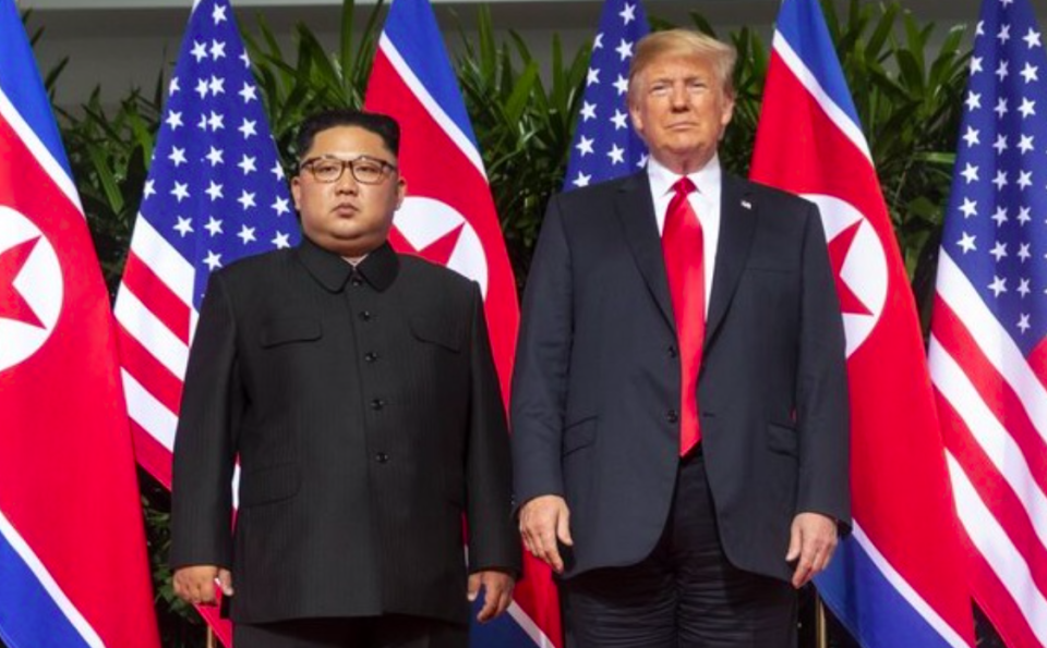 <em>North Korean leader Kim Jong-un reportedly has ‘unwavering trust for Donald Trump’ (Wikipedia)</em>