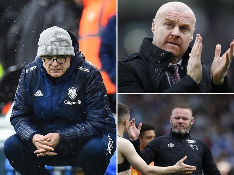 Marcelo Bielsa, Sean Dyche and Wayne Rooney are in the frame (Getty/PA)