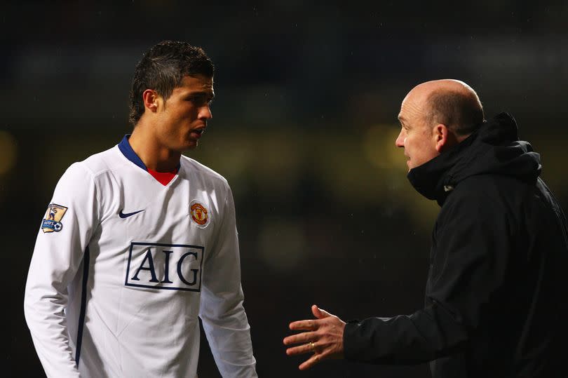Mike Phelan and Cristiano Ronaldo back in their United days