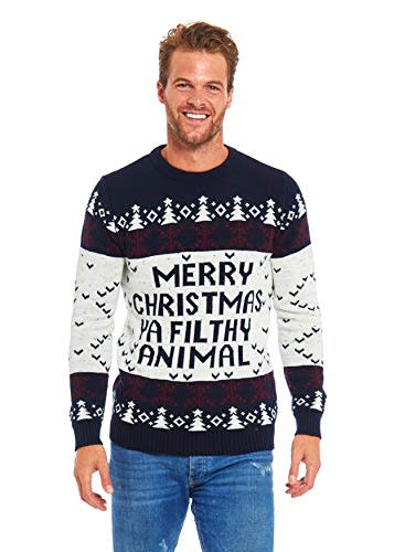 'Merry Christmas Ya Filthy Animal' Ugly Christmas Sweater