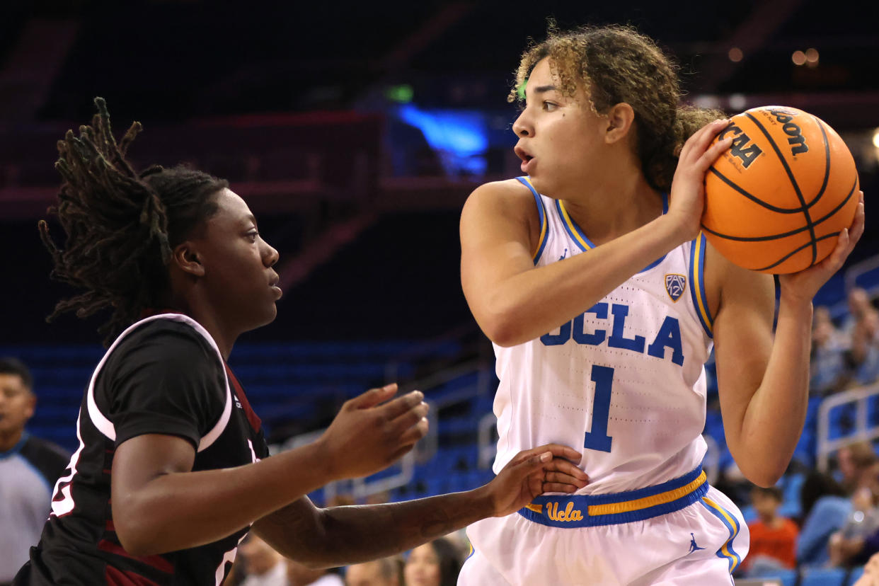 UCLA freshman Kiki Rice and the Bruins face top-ranked South Carolina this week. (Katharine Lotze/Getty Images)