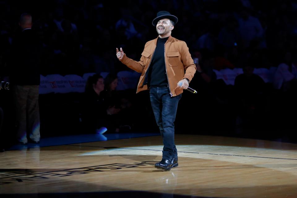 Frankie J was scheduled to perform at halftime that night, but he was called on early to fill the void.