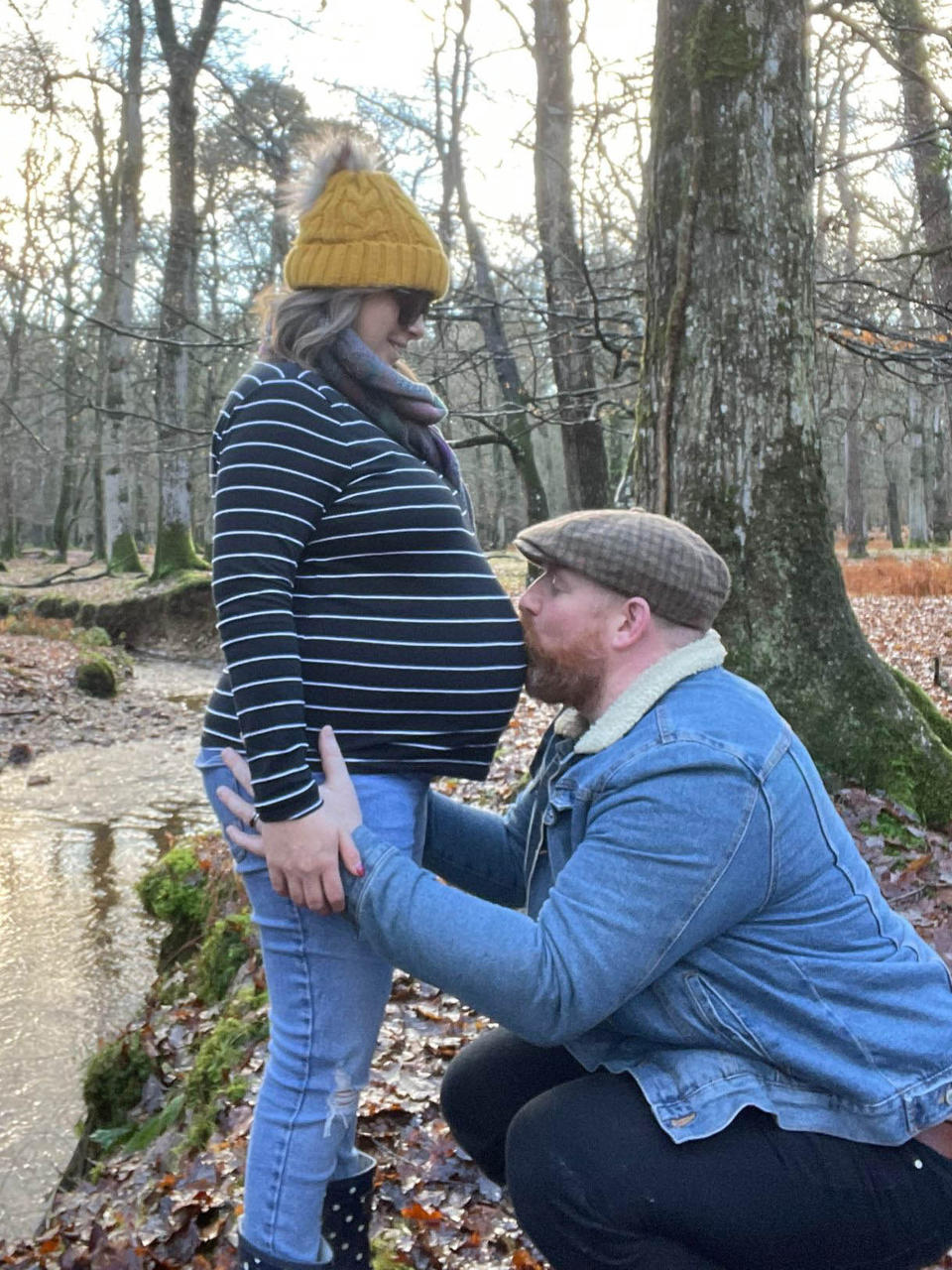 The couple were thrilled to discover they were pregnant after a financial contribution from a stranger. (Jennifer Blandford/Caters)