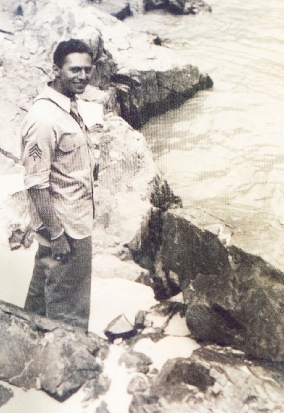 Arthur Levy pictured at the Grand Canyon in 1945. Arthur Levy was a member of the Manhattan Project's Los Alamos Laboratory, headed by J. Robert Oppenheimer.