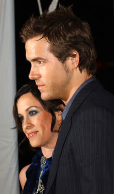 Alanis Morissette and Ryan Reynolds at the Hollywood premiere of New Line Cinema's Blade: Trinity