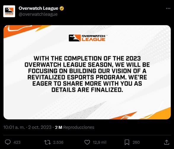 La Overwatch League se desangra: Los patrocinadores se bajan del barco y  dejan sola a Blizzard - Millenium