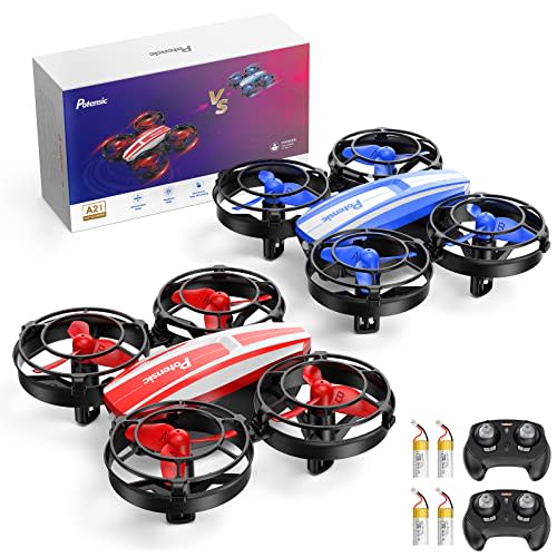 Potensic A21 Mini Drones for Kids, 2 Pack IR Battle Drone with LED Lights, RC Quadcopter with 3…