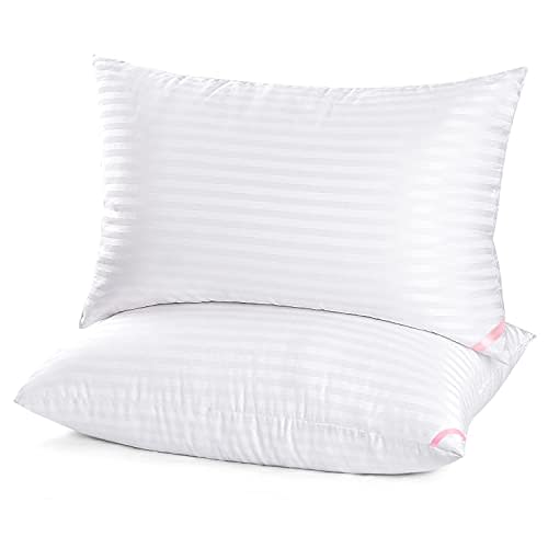 EIUE Hotel Collection Bed Pillows for Sleeping 2 Pack Queen Size，Pillows for Side and Back Sleepers,Super Soft Down Alternative Microfiber Filled Pillows,20 x 30 Inches