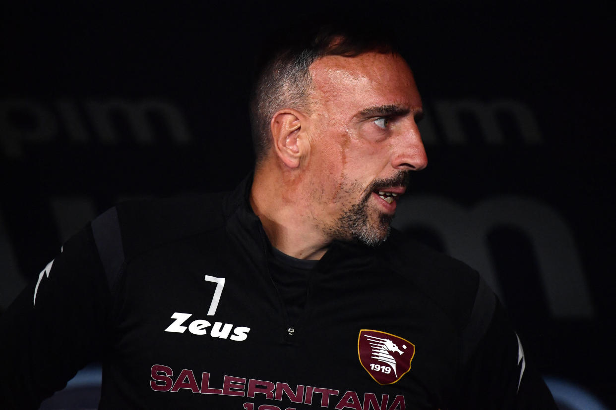 Après avoir conclu sa brillante carrière de footballeur sous le maillot de la Salernitana, Franck Ribéry revient dans le club italien pour y découvrir le rôle de coach (photo prise en octobre 2022 à Rome).