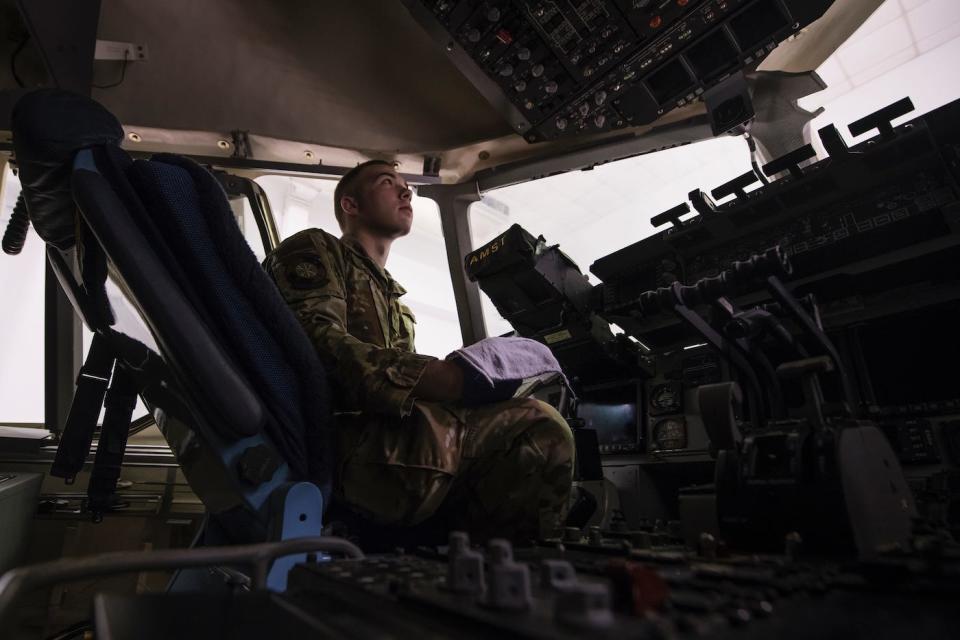 Air Force C-17 disinfect decontamination