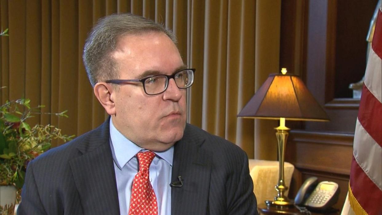 EPA Acting Administrator Andrew Wheeler said the agency unveiled a plan to start considering regulations on cancer-causing perfluorinated substances, or PFAS. (Photo: ABC News Videos)