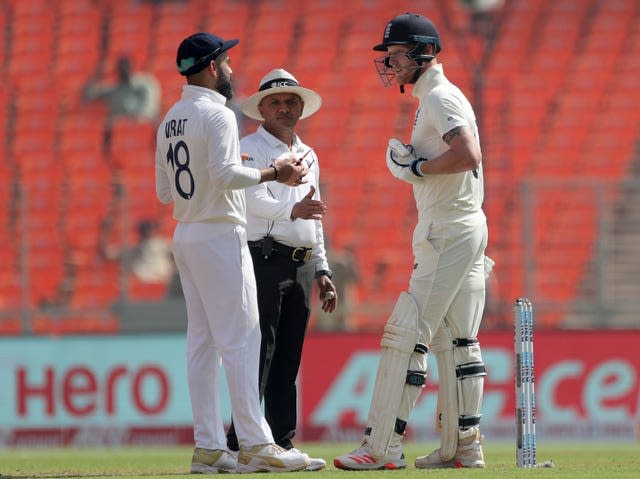 Virat Kohli and Ben Stokes exchange words