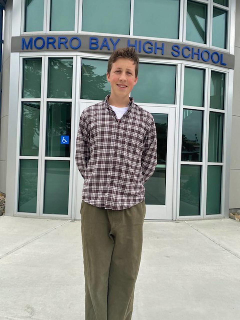 Morro Bay High sophomore Orion Rea poses for a picture. His review of the 2022 movie “All Quiet on the Western Front” was one of nine winners in the Student Review Contest sponsored by The Learning Network.