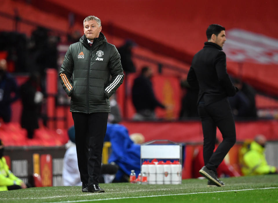 Manchester United manager Ole Gunnar Solskjaer (left) and his Arsenal counterpart Mikel Arteta.