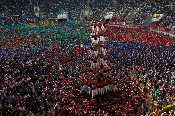 Human Towers Are Built In The 24th Tarragona Castells Competition