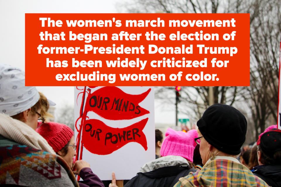 The women's march movement that began after the election of former President Donald Trump has been widely criticized for excluding women of color.