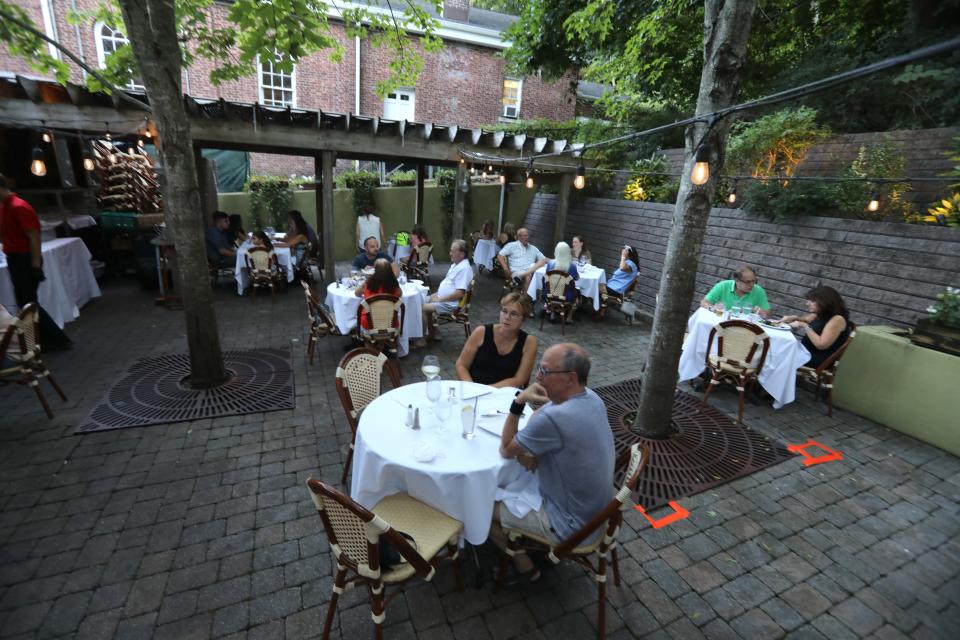 The backyard garden at Sidewalk Bistro in Piermont July 29, 2020.