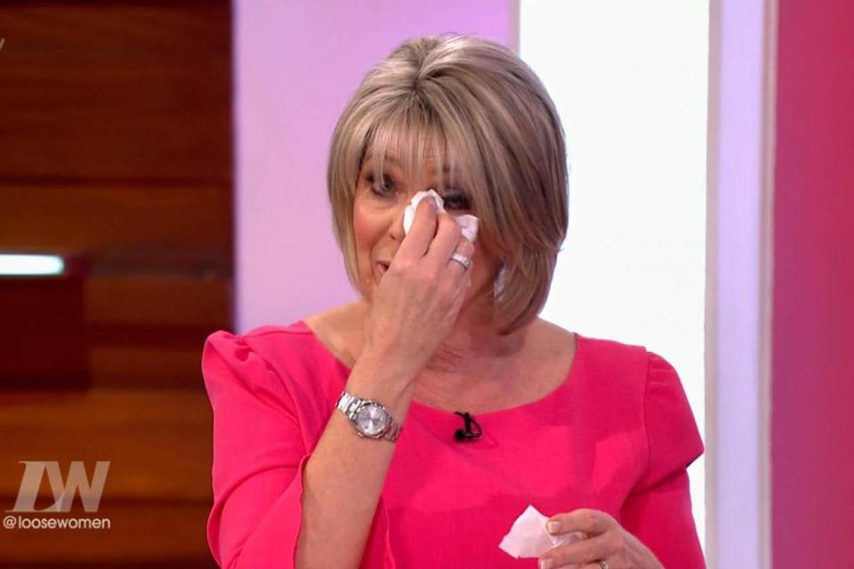 Tearful: Ruth Langsford breaks down during an episode of Loose Women (ITV)