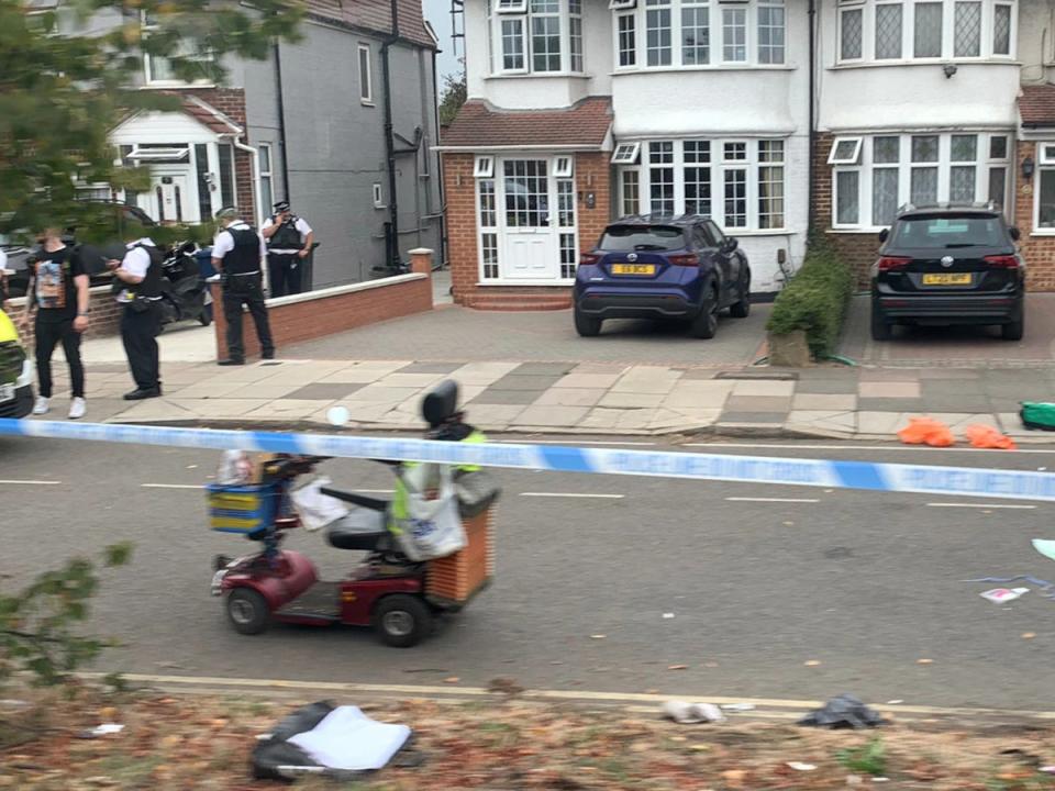 A mobility scooter was seen in the middle of the crime scene (PA)