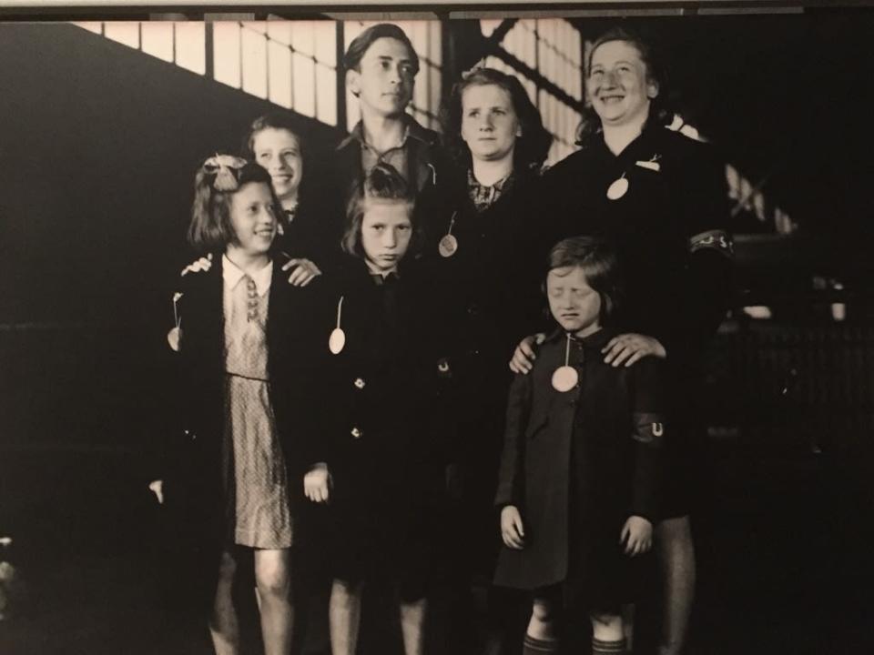 <div class="inline-image__caption"><p>Ginger (front right) with her siblings after their arrival in New York Harbor on May 21, 1946. This image is displayed in the United States Holocaust Memorial Museum. </p></div> <div class="inline-image__credit">Handout</div>