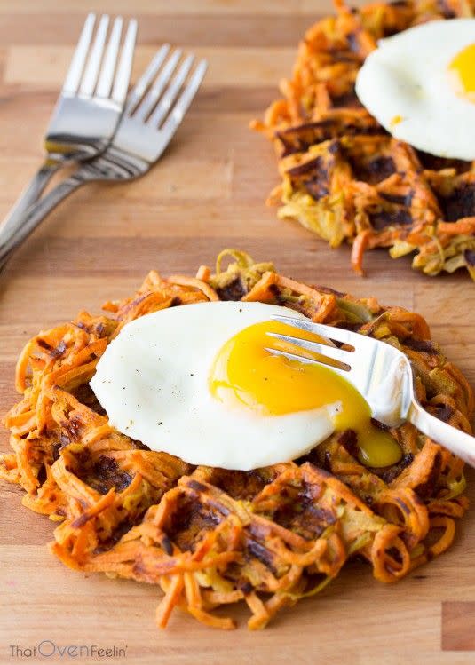 Cinnamon Apple Sweet Potato Waffles