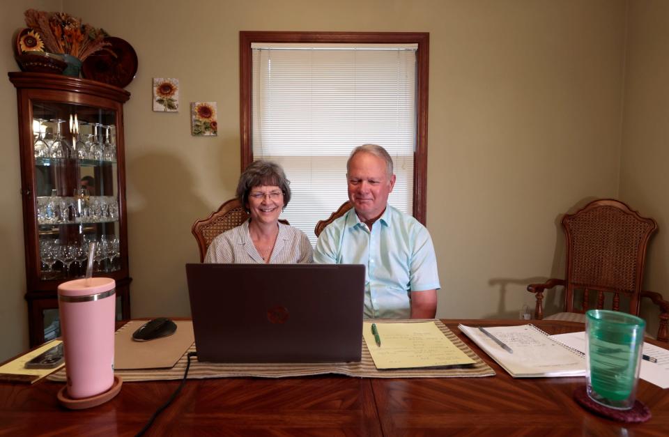 Diane and Glenn Kowalske at their home in Marshall Township on Wednesday, July 12, 2023. The Kowalskes are two of many in the area not happy with Ford moving forward on an electric vehicle battery plant.