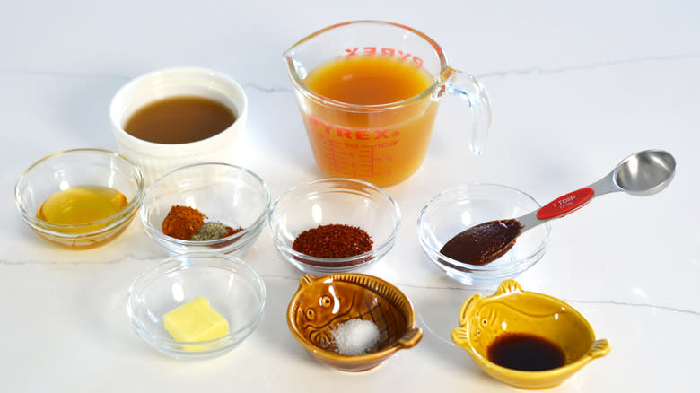 Ingredients for spicy apple cider glaze