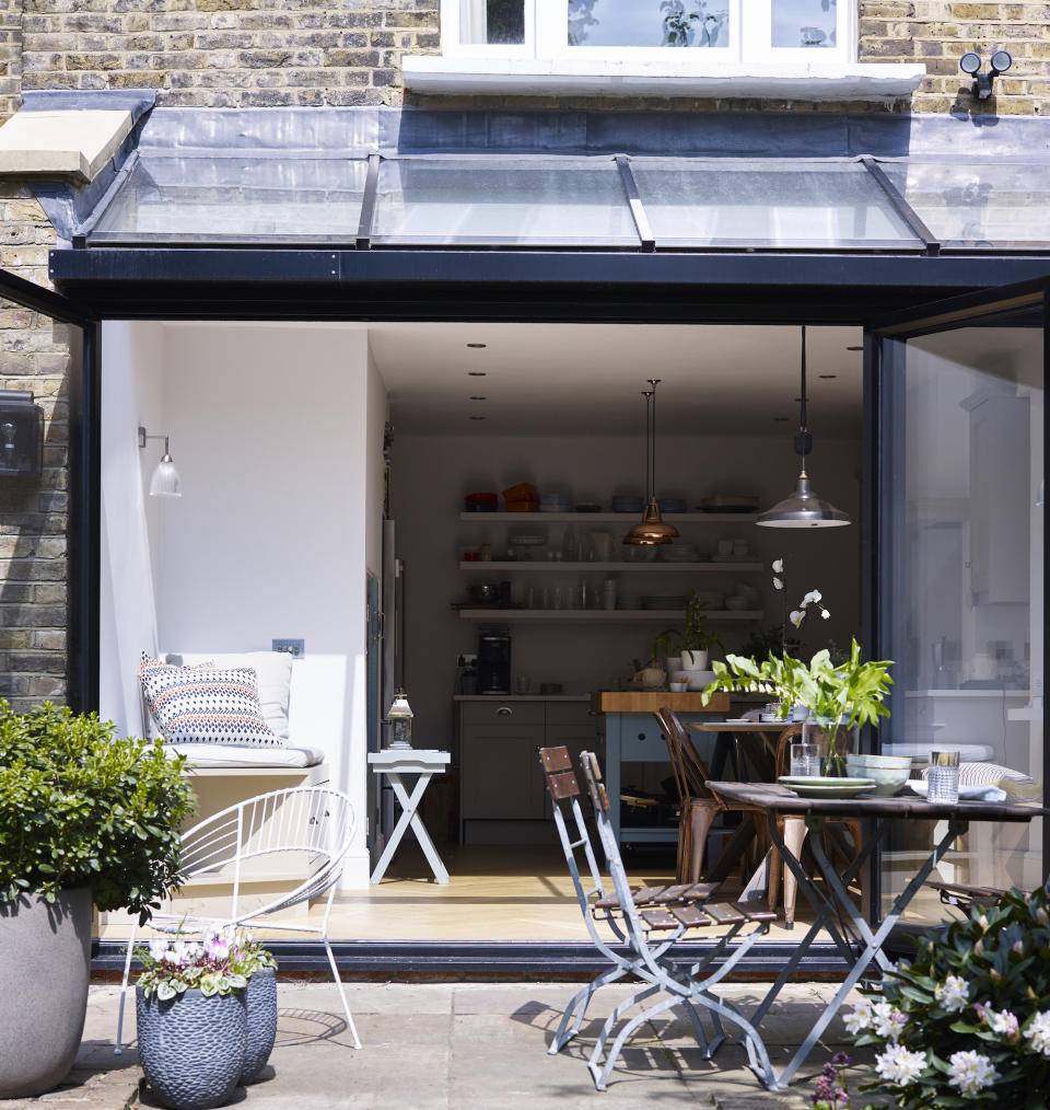 extension house with table and chair