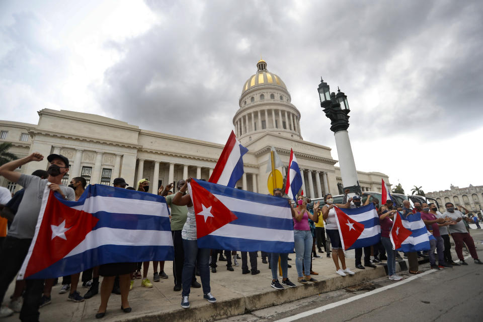 Protestas en La Habana contra el Gobierno. (Photo by Yander Zamora/Anadolu Agency via Getty Images)