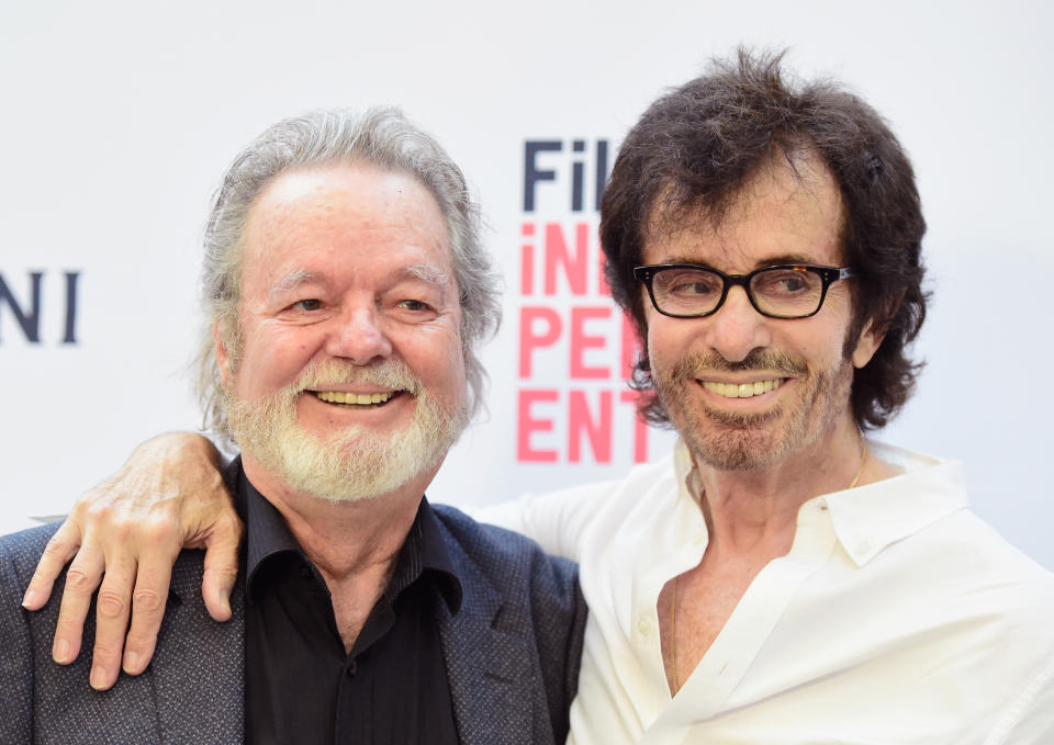 LOS ANGELES, CA - JUNE 03:  (L-R) Actor Russ Tamblyn and dancer/songwriter George Chakiris attend the LA Film Festival premiere of Tangerine Entertainment&#39;s 