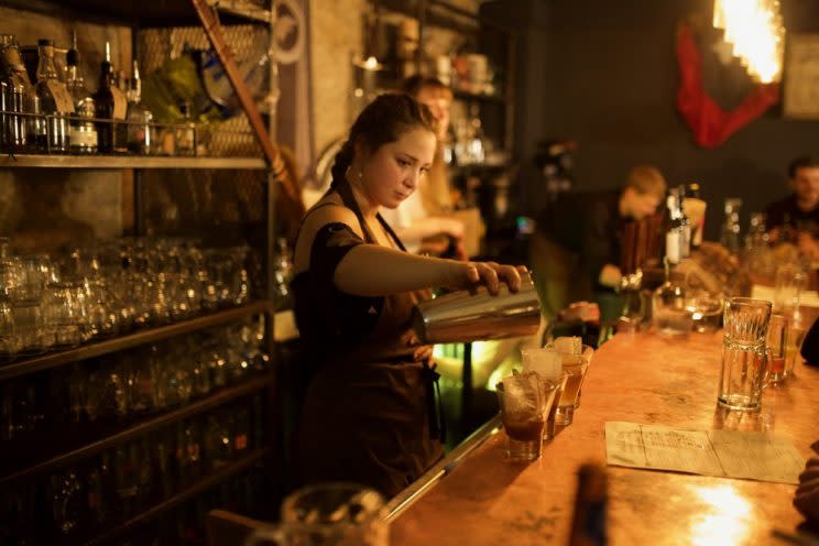 A bartender at Blood & Wine