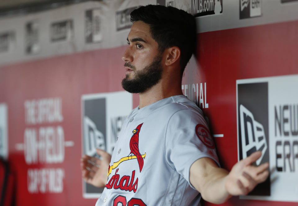 The Cardinals sent Daniel Poncedeleon back to the minors a day after his excellent debut. (AP Photo/Gary Landers)