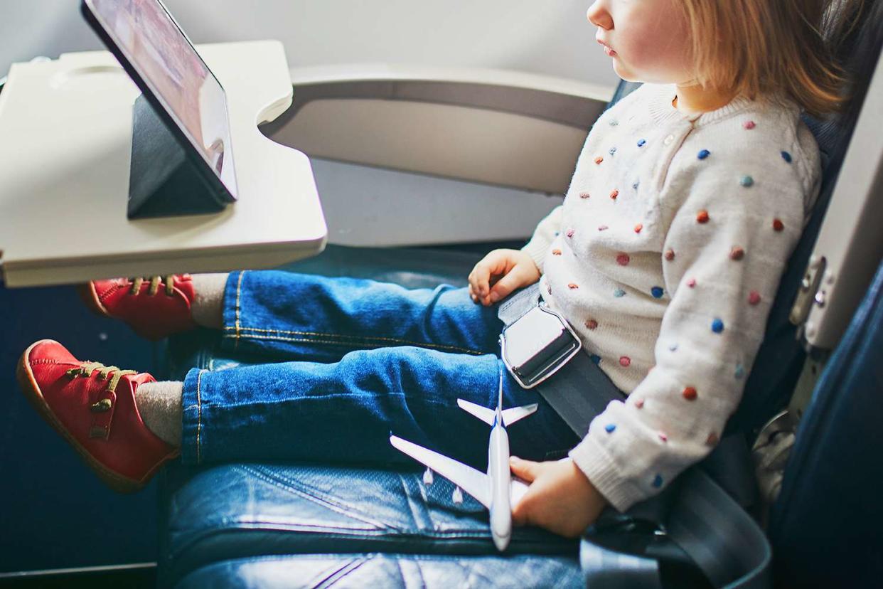 <p>Getty</p> Stock photo of a toddler using a digital tablet 