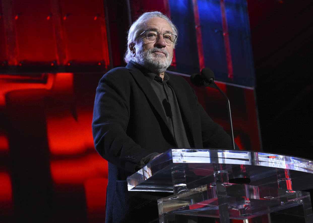 SANTA MONICA, CALIFORNIA - FEBRUARY 08:  Robert De Niro presents onstage at the 2020 Film Independent Spirit Awards on February 08, 2020 in Santa Monica, California.  (Photo by Michael Kovac/Getty Images)