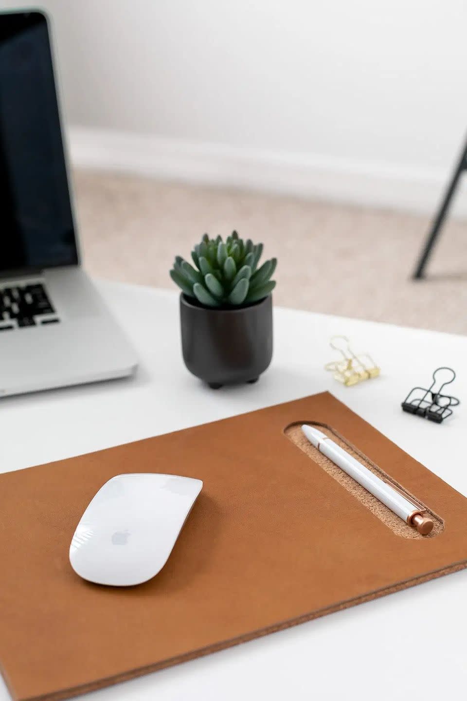 leather and cork mousepad