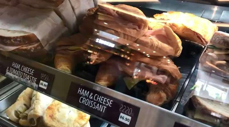 The manager at Westfield Chermside Muffin Break admitted to taking expired ham from the bin, but claimed she did not intend to sell it to customers. Source: 9News