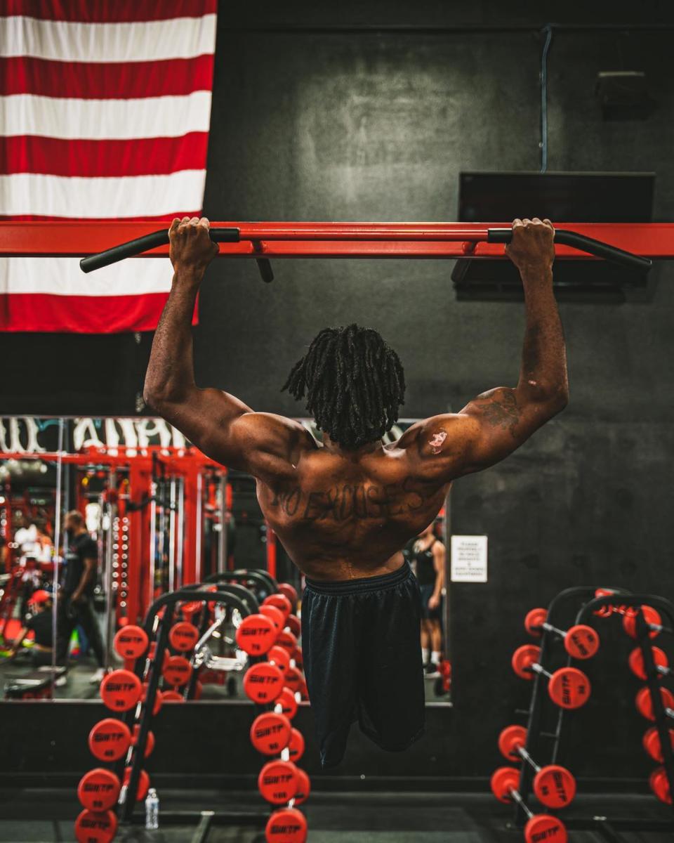 Zion Clark, formerly of Massillon, trains in the gym. Clark will be appearing a second time on "America's Got Talent" in September. Born without legs, Clark is a mixed martial arts fighter and former college wrestler.