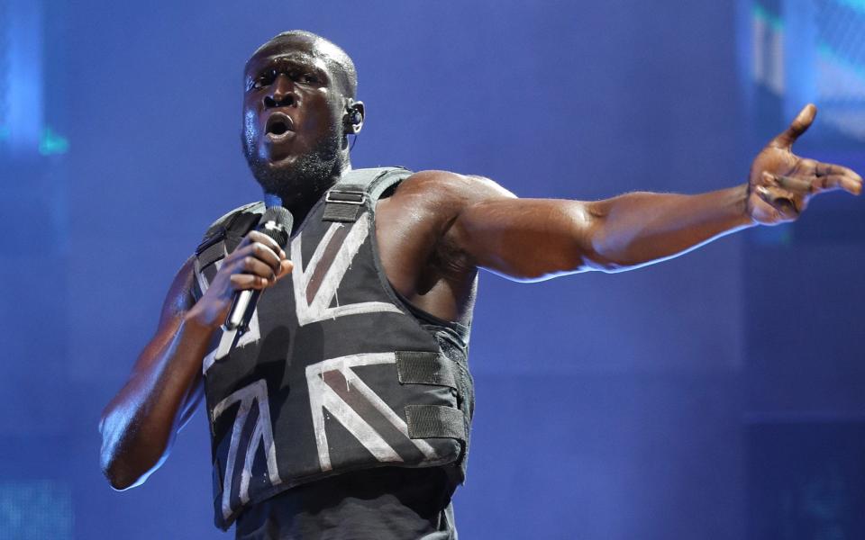 Stormzy headlining the Pyramid Stage at the Glastonbury Festival in 2019 - PA