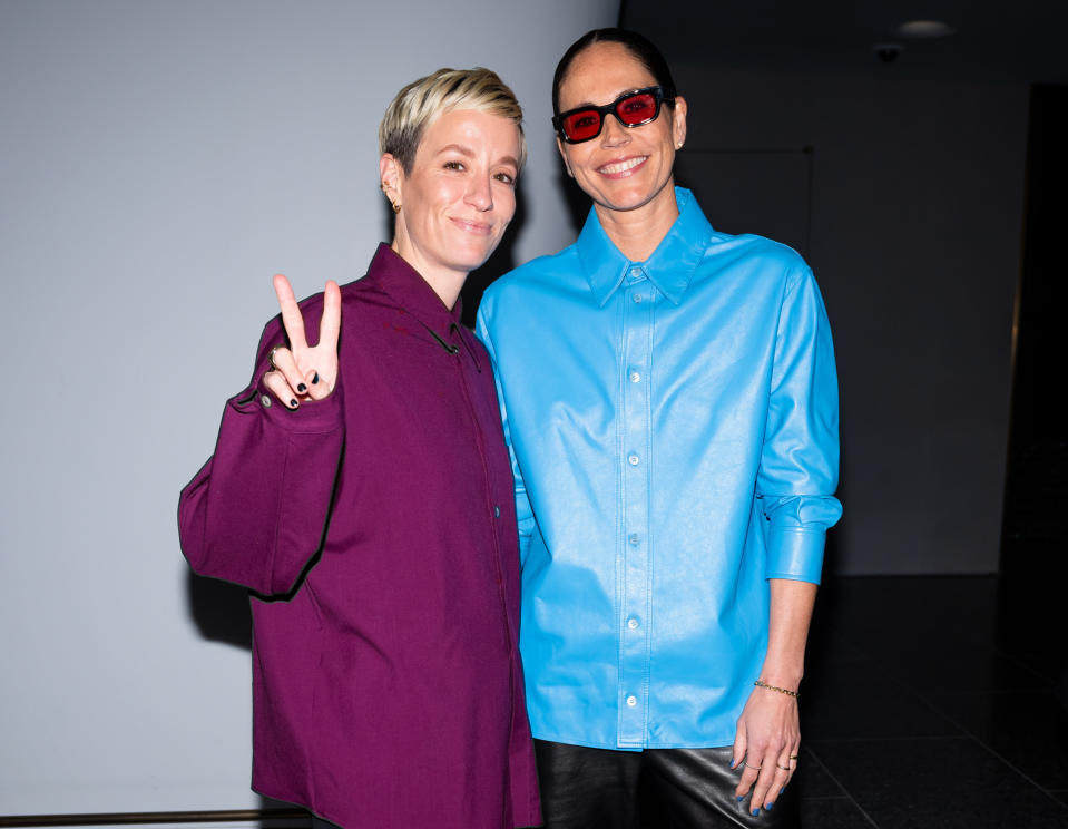 <p><a href="https://people.com/sports/megan-rapinoe-wears-suit-honoring-brittney-griner-in/" rel="nofollow noopener" target="_blank" data-ylk="slk:Megan Rapinoe;elm:context_link;itc:0;sec:content-canvas" class="link ">Megan Rapinoe</a> and <a href="https://people.com/sports/megan-rapinoe-sue-bird-relationship-timeline/" rel="nofollow noopener" target="_blank" data-ylk="slk:Sue Bird;elm:context_link;itc:0;sec:content-canvas" class="link ">Sue Bird</a> attend the Moet & Chandon Holiday Season Celebration at Lincoln Center in N.Y.C. on Dec. 5. </p>