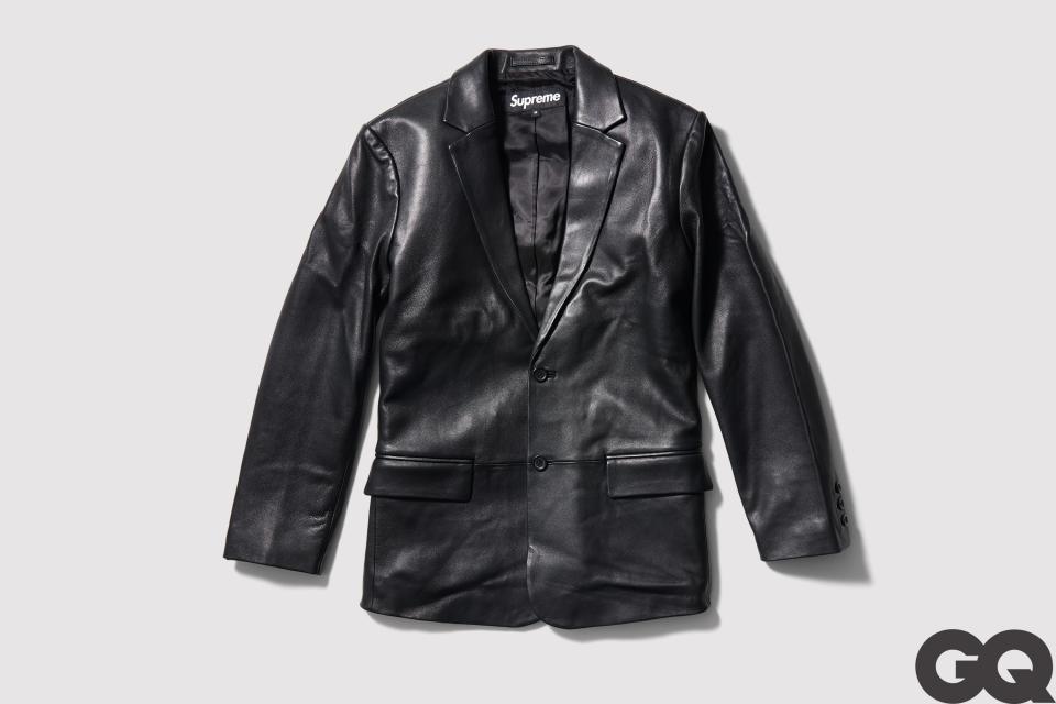 Leather blazer, spring-summer 2019.