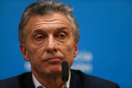 Argentina's President Mauricio Macri attends a news conference in Buenos Aires